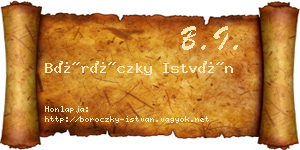 Böröczky István névjegykártya