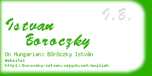 istvan boroczky business card