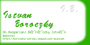 istvan boroczky business card